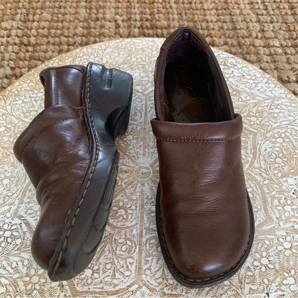 b.o.c. Born Concept Comfort Brown Peggy Clog Slip On Nursing Shoes 7